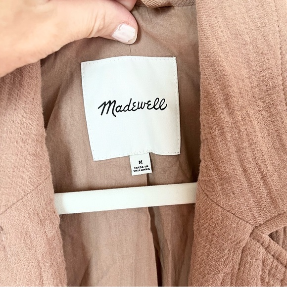 Madewell Cotton-Linen Relaxed Larsen Blazer Sz Medium Double Gauze Oversized - Picture 8 of 8